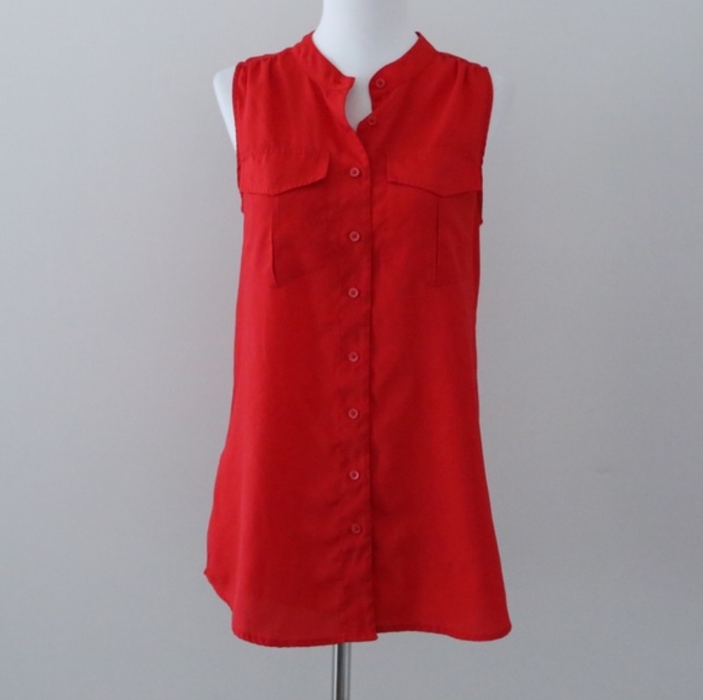 J.Crew Red Pocket Tank - Picture 1 of 8